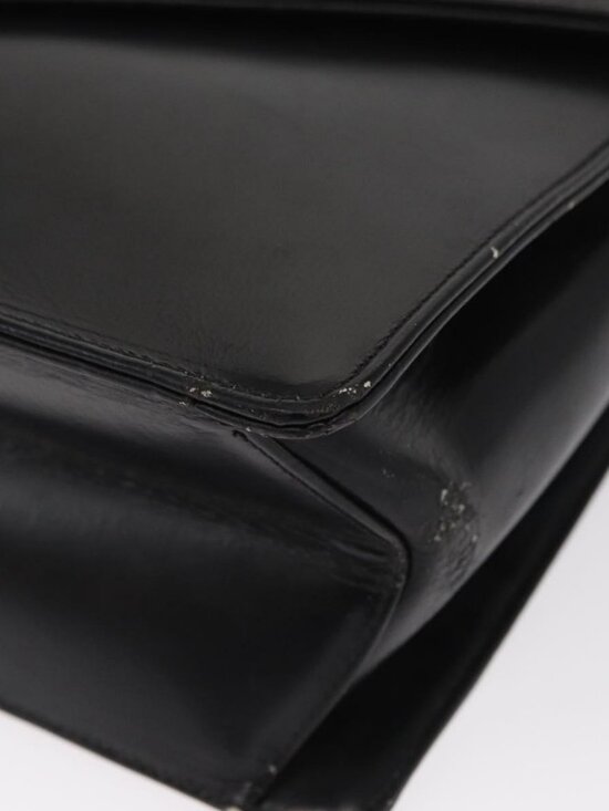 Authentic Christian Dior Shoulder Bag Leather Black Gold - Picture 4 of 16